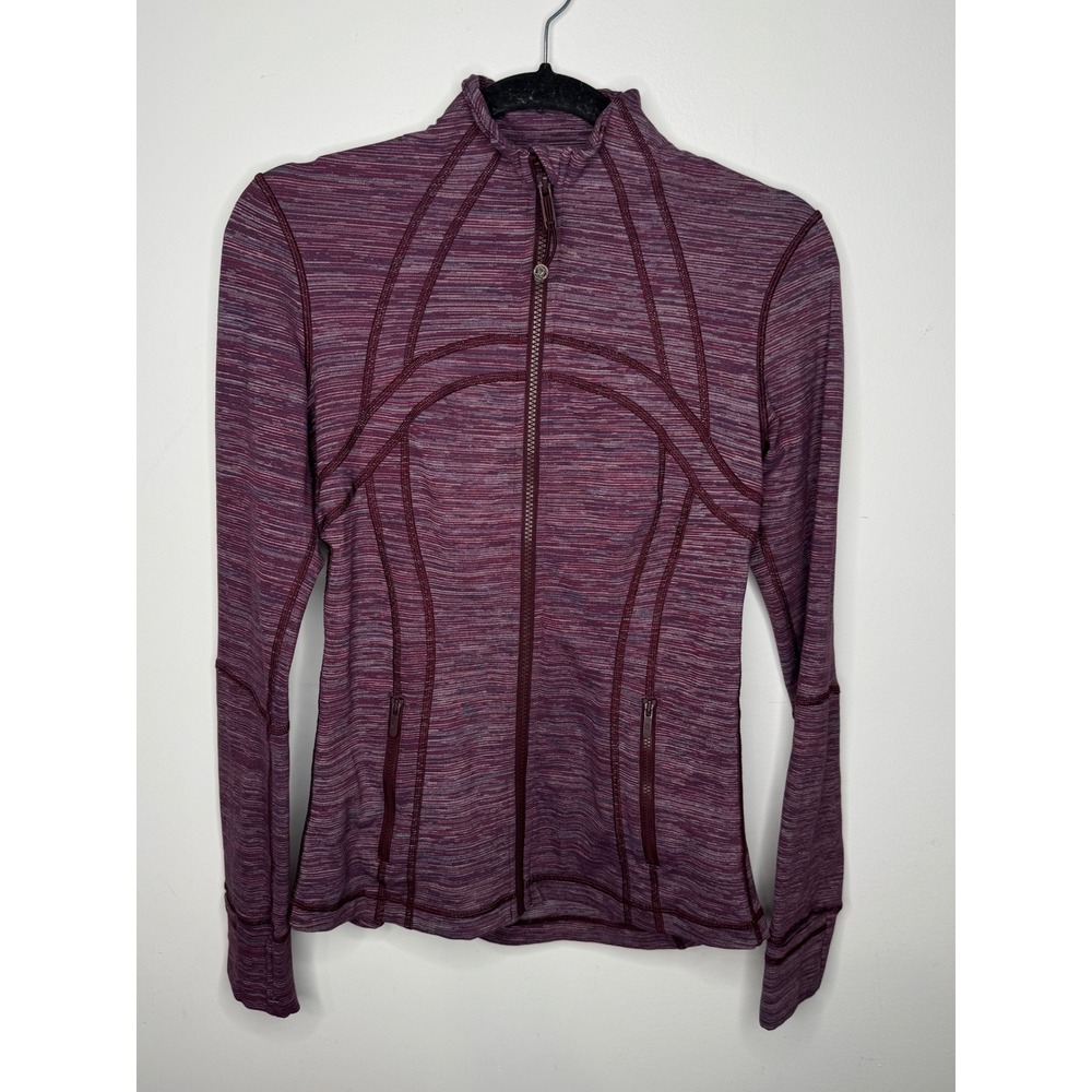 Lululemon Define Jacket Size 6 Heathered Burgundy Purple Space Dye Full Zip